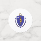 Tabel confetti met vlag van Massachusetts (Kleine voorkant)