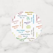 Tabel Confetti november, 15 oktober (Kleine voorkant)