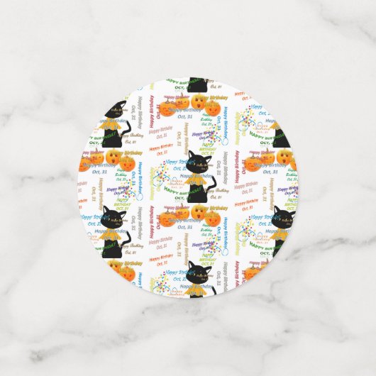 Tabel Confetti oktober, 31 verjaardag (Kleine voorkant)