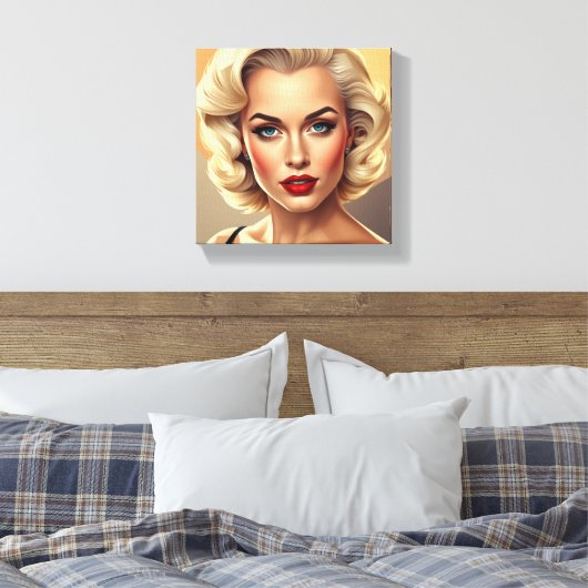 Tabel Deco (1950's) Canvas Afdruk (Insitu (Slaapkamer))