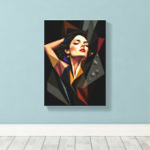 Tabel Deco ( Art Abstract uit Vrijheid ) Canvas Afdruk (Insitu (Houten vloer))