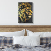 Tabel Deco (Lion-profiel portret) Canvas Afdruk (Insitu (Slaapkamer))