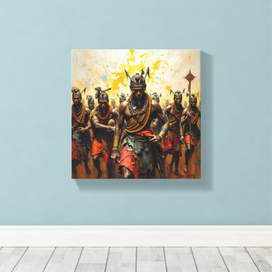 Tabel Deco ( Massai Warrior ) Canvas Afdruk (Insitu (Houten vloer))