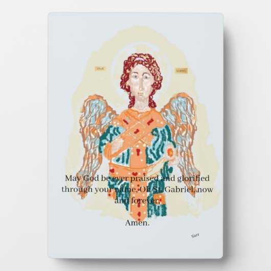 Tabel Easel & Canvas: Archangle Gabriel, gebed Fotoplaat (voorkant)