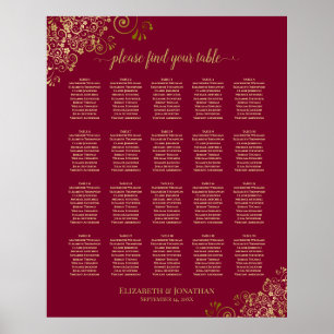 Tabel Elegant Bourgogne & goudzedenloop Poster
