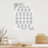 Tabel Eucalyptus Lavender Wedding Seating Chart Poster (Keuken)