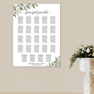 Tabel Eucalyptus-oliage Wedding Seating Chart Poster