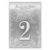 Tabel nummer 2 Elegante zilveren faux glitter Kaart (Achterkant)