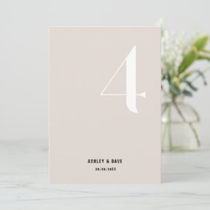 Tabel Nummer 4 Vet Beige Trouwtafel Nummer Kaart