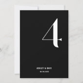 Tabel Nummer 4 Vet Zwart Trouwtafel Nummer Kaart (Voorkant)