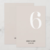 Tabel nummer 6 Vet Beige Trouwtafel nummer Kaart (Voorkant / Achterkant)