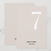 Tabel nummer 7 Vet Beige Trouwtafel nummer Kaart (Voorkant / Achterkant)