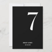 Tabel nummer 7 Vet Zwart Trouwtafel nummer Kaart (Achterkant)