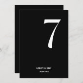 Tabel nummer 7 Vet Zwart Trouwtafel nummer Kaart (Voorkant / Achterkant)
