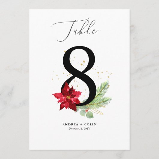 Tabel nummer 8 Gold Waterverf en feestdag botanisc Programma (Achterkant)