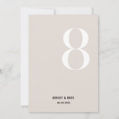 Tabel Nummer 8 Vet Beige Trouwtafel Nummer Kaart (Achterkant)