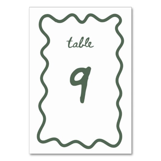 Tabel nummer 9 kaart (Voorkant)