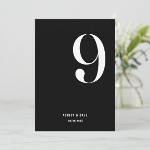 Tabel Nummer 9 Vet Zwart Trouwtafel Nummer Kaart