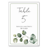 Tabel Nummer namen datum sage groen eucalyptus Kaa Kaart (Achterkant)
