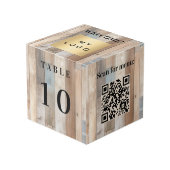 Tabel nummer QR code menu driftwood business logo Kubus (Voorkant hoekig)