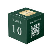 Tabel nummer QR code menu groen bedrijf logo Kubus (Achter hoekig)