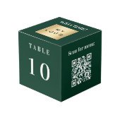 Tabel nummer QR code menu groen bedrijf logo Kubus (Voorkant hoekig)