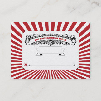 Tabel # Plaats kaarten Circus Red Plaatskaartje