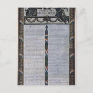 Tabel van de Verklaring van de rechten van het Man Briefkaart