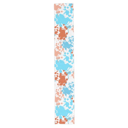 Tabelloper, blauw en Oranje ontwerp Lange Tafelloper (Voorkant)