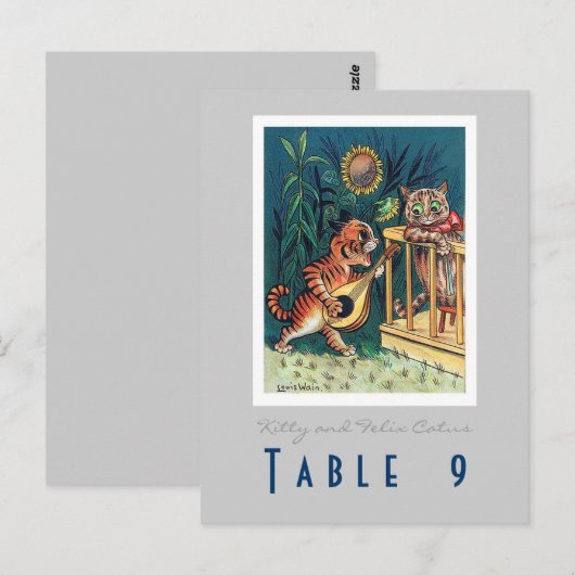 Tabelnummer bruiloft briefkaart (Voorkant / Achterkant)