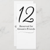 Tabelnummer bruiloft kaart (Voorkant / Achterkant)