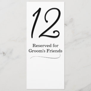 Tabelnummer bruiloft kaart