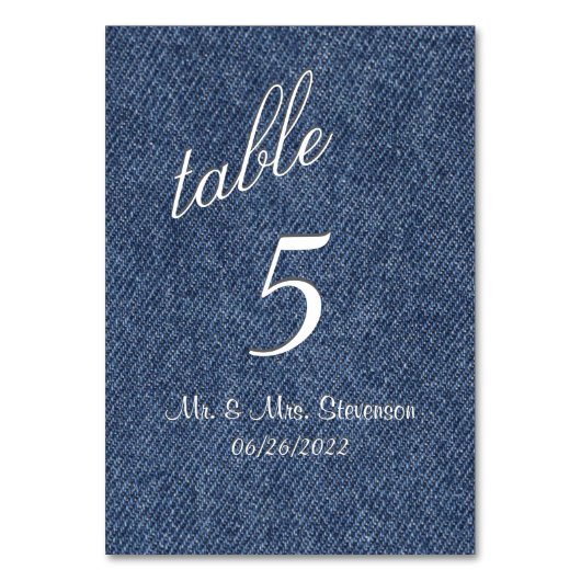 Tabelnummer Denim Kaart (Voorkant)