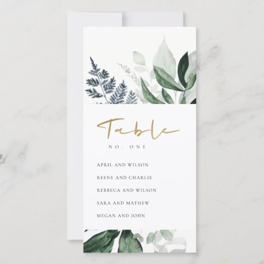 Tabelnummer groene olievloeistoiliteitstabel bedankkaart (Voorkant)