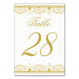 Tabelnummer Indiaas patroon | Bewerkbare kleur Kaart