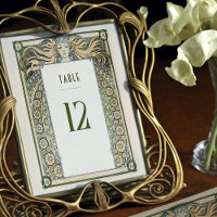 Tabelnummer Kaart Art Nouveau Mucha  Deco