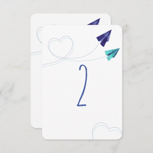 Tabelnummer papieren waterverf kaart (Voorkant / Achterkant)