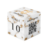 Tabelnummer QR-codemenu marmer business logo Kubus (Achter hoekig)