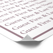 Tabelnummer roos goudvezel-bruiloft poster (Hoek)