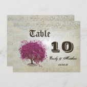 Tabelnummer Sangria Heart Leaf Briefkaart (Voorkant / Achterkant)