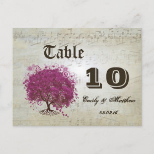 Tabelnummer Sangria Heart Leaf Briefkaart