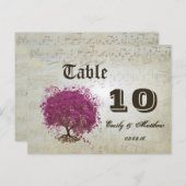 Tabelnummer Sangria Heart Leaf Briefkaart (Voorkant / Achterkant)