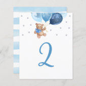 Tabelnummer Teddy Bear Blue en Silver (Voorkant / Achterkant)