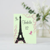 Tabelnummer Tortelduifjes (groen) Briefkaart (Staand voorkant)