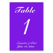 Tabelnummer Violet Weddenschap Kaart (Voorkant)