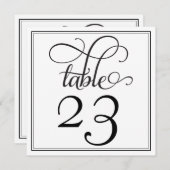 tabelnummer voor Black Curly-script Kaart (Voorkant / Achterkant)