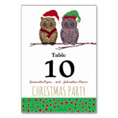 Tabelnummer voor Santa Owl en Elf Owl Kaart (Achterkant)