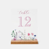 Tabelnummer Wildflower Acryl Bord (Voorkant)