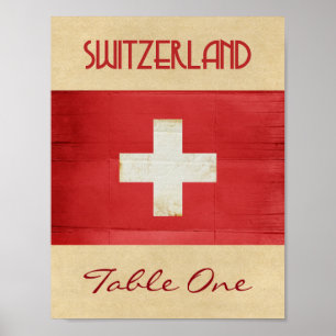 Tabelnummer Zwitserland Poster