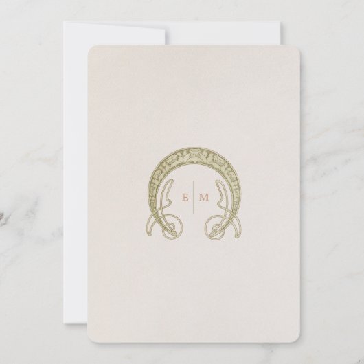 Tabelnummers  Art Nouveau Wedding Kaart (Achterkant)